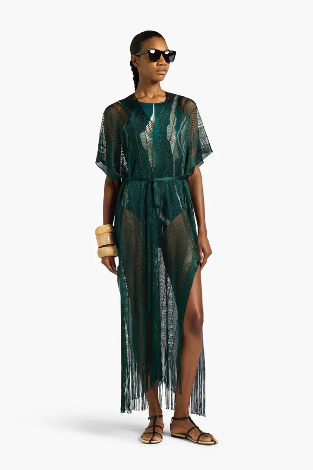 Liviana Conti Cintia caftan long Eucalipto maille