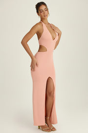 Oh Polly Calantha 10085 robe maxi rose abricot dos nu