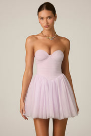Oh Polly Dottie robe mini corset tulle lilas bustier