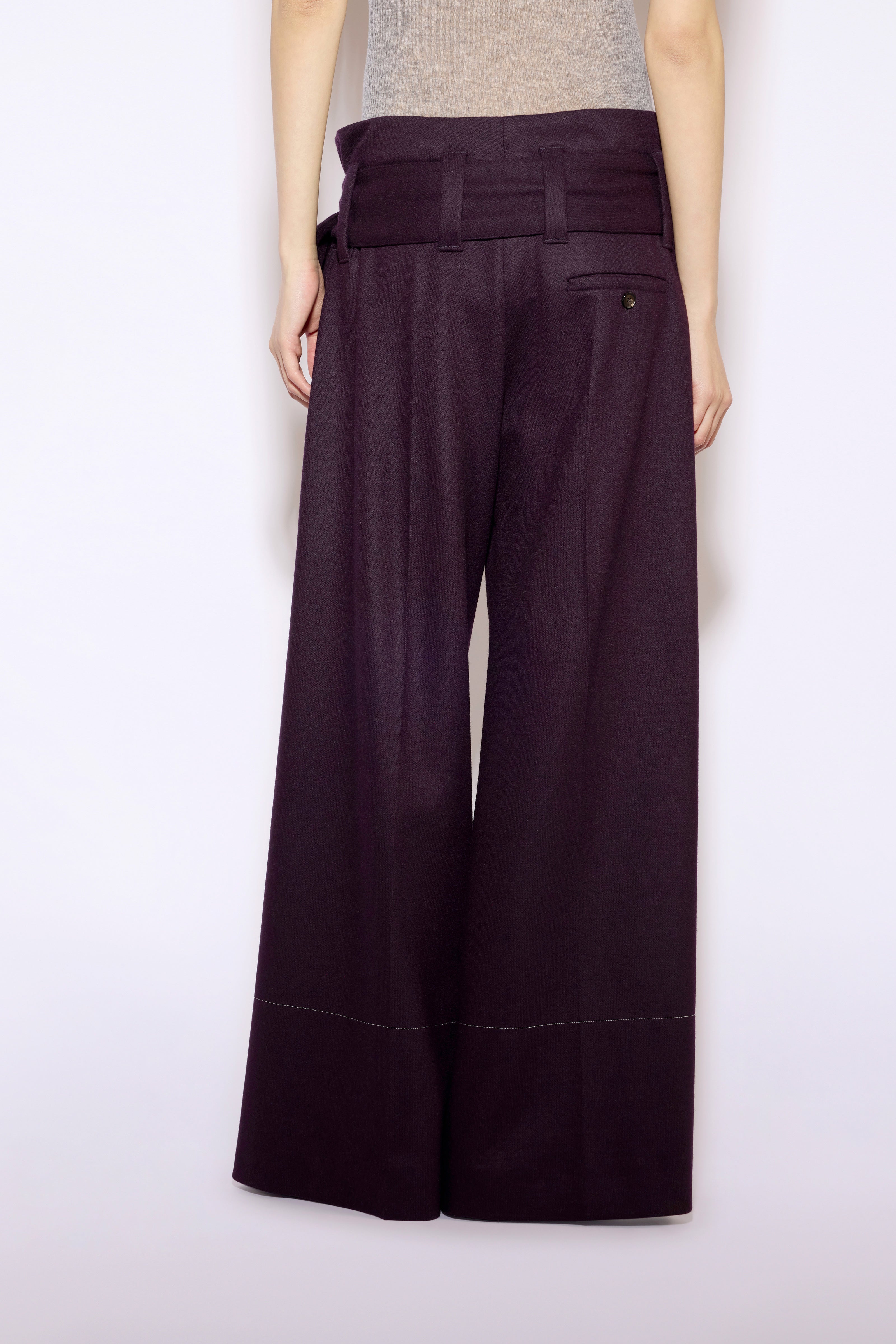 Liviana Conti Chris pantalon palazzo myrtille cachemire