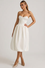 Oh Polly Gloriana Robe bustier satin convertible ivoire
