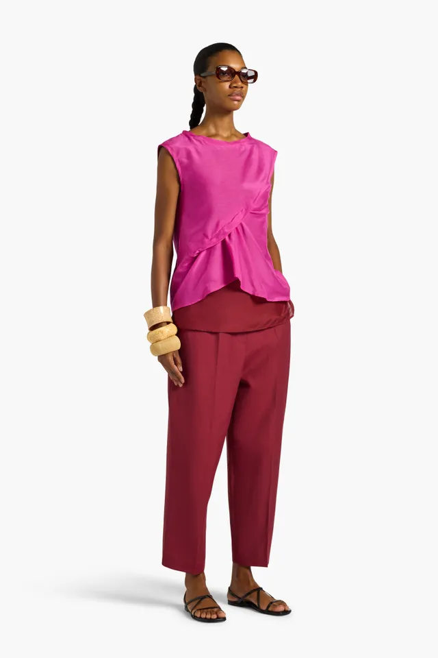 Liviana Conti Bethany Top Voile Coton-Soie Bicolore Bouganville