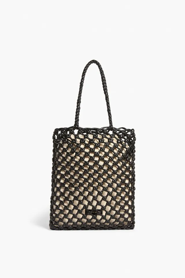 Liviana Conti Saphira sac tote noir vegan tressé