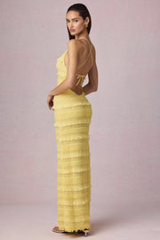 Oh Polly Tove Robe Maxi Jaune Citron Dos Nu 14224