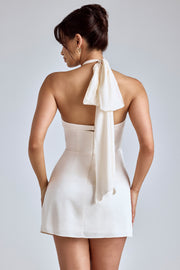 Oh Polly Lisbeth 8079 robe mini ivoire georgette licou