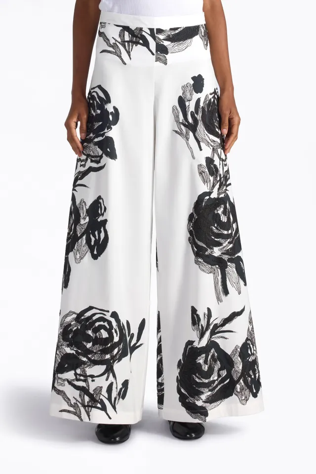 Liviana Conti Pantaloni Zane pantalon large blanc/noir