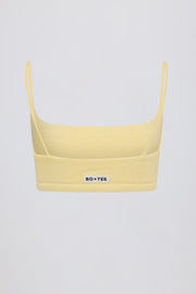 Oh Polly bralette col carré jaune citron coton cropped