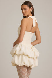 Oh Polly Andri Mini Robe Corset Ivoire Jupe Boule