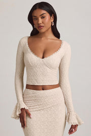 Oh Polly Tops Dagny top dentelle ivoire volants