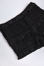 Oh Polly Orla Mini Short Noir Volants Taille Mi-Haute