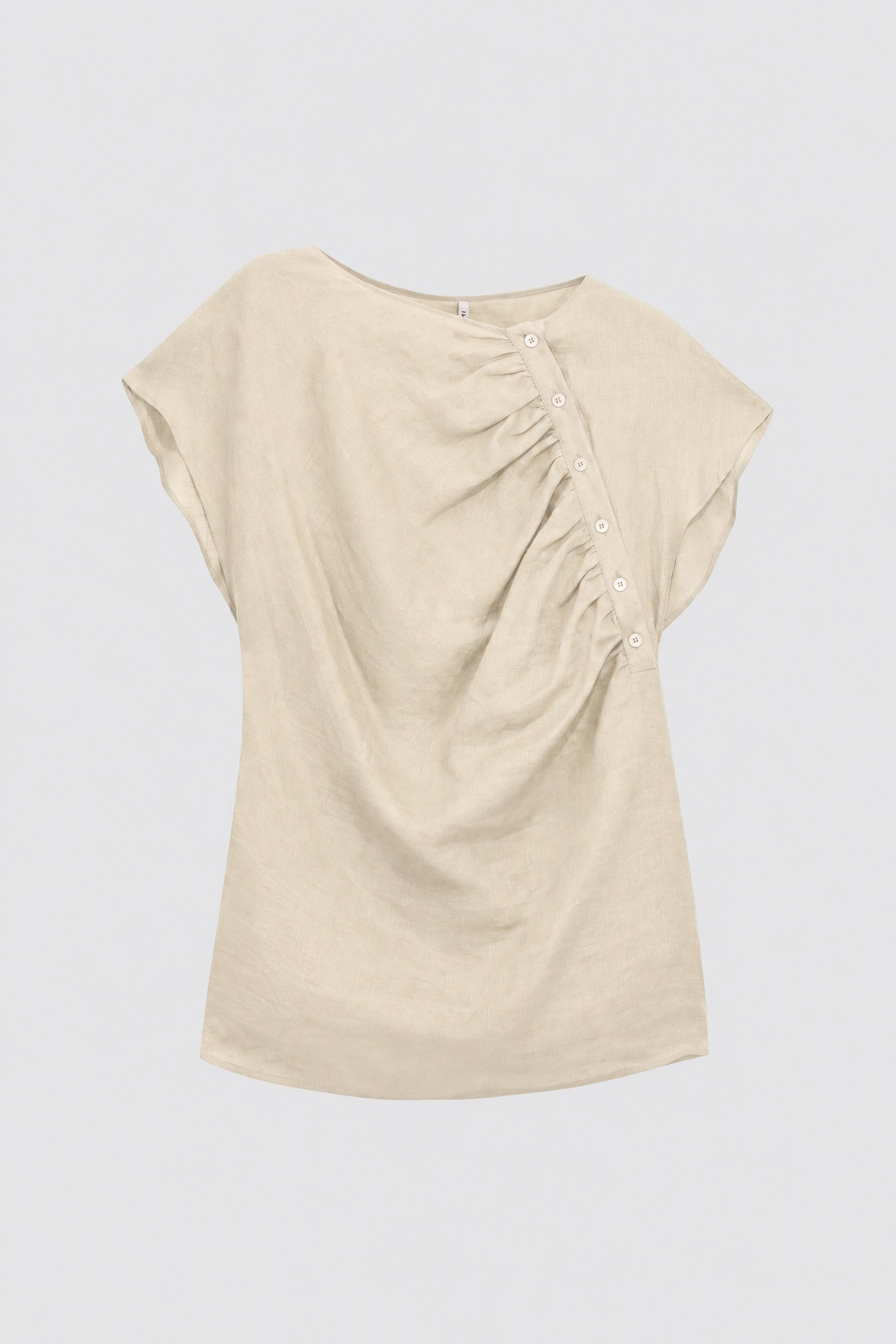 Liviana Conti Franny blouse lin blanc 40 drapée