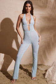 Oh Polly Embellished Ramona Combinaison Aqua Strass