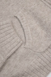 Oh Polly Knitwear BT02527 hoodie crop zip beige doux