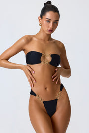 Oh Polly Swim bas bikini cheeky noir anneaux dorés