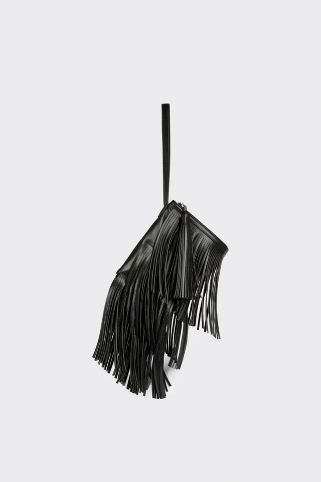 Liviana Conti Elam sac épaule franges noir maxi