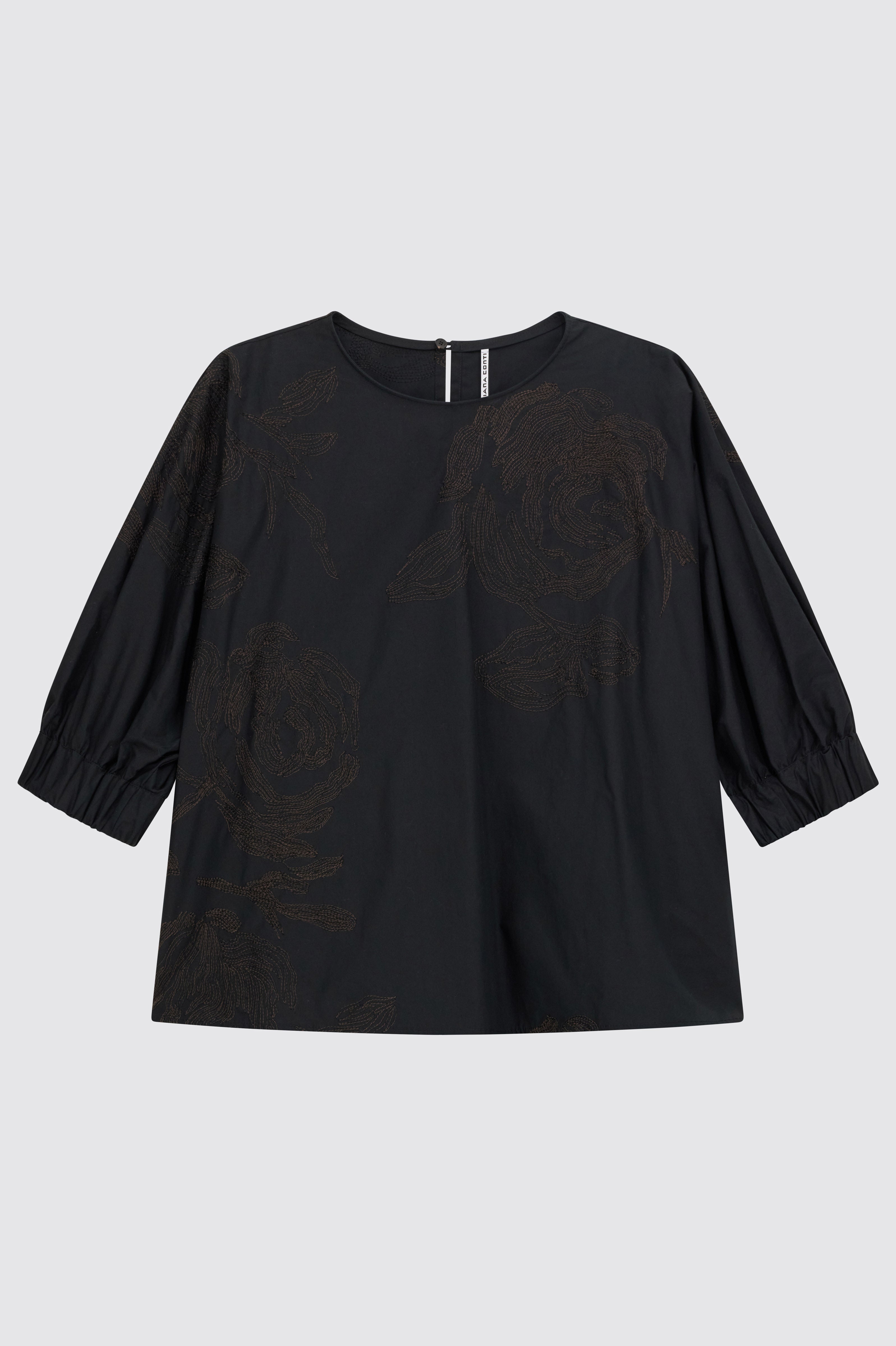 Liviana Conti Angie chemise coton brodé noir