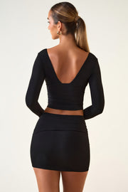 Oh Polly Aliz 11816 mini jupe noire modal twist