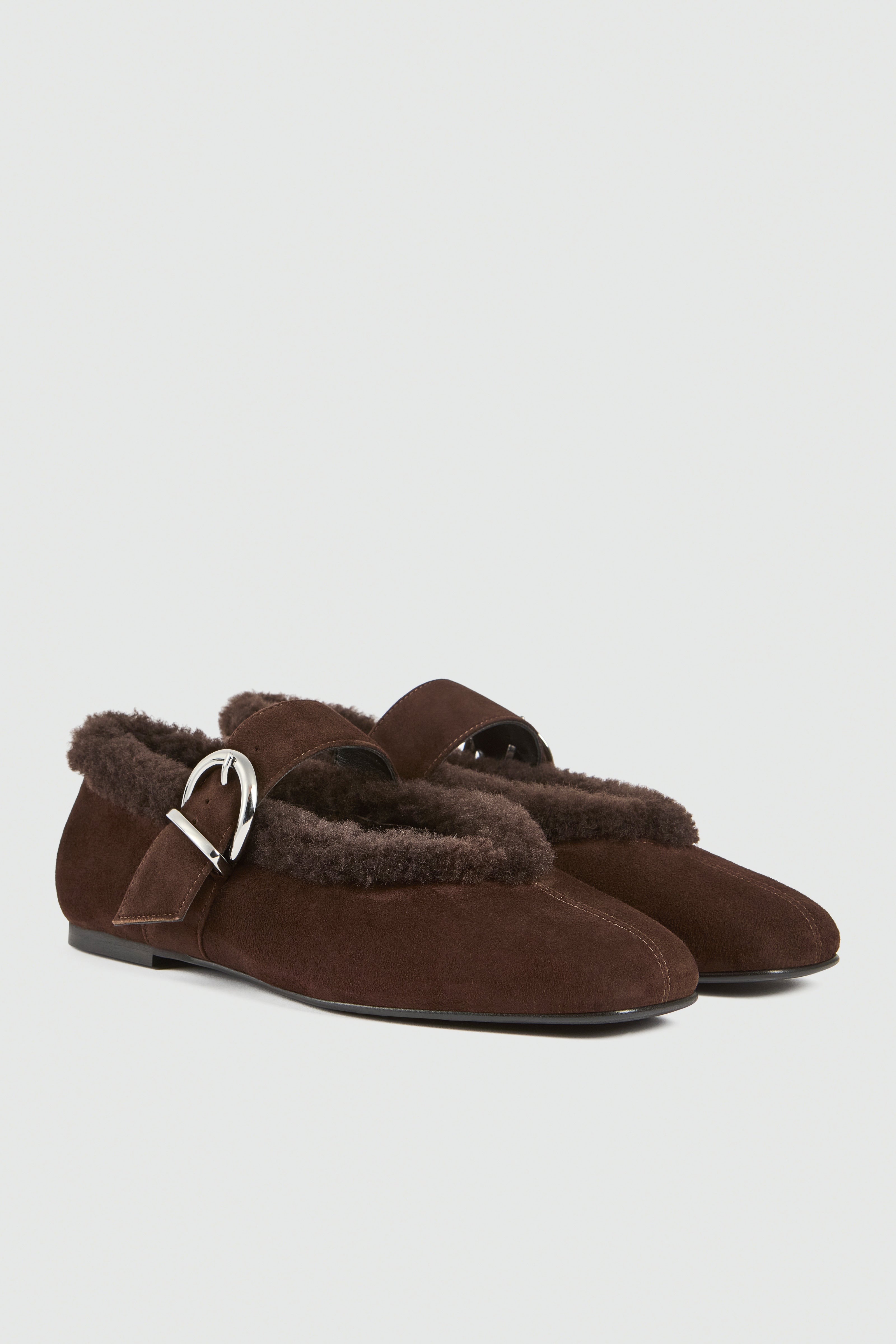 Liviana Conti Solene ballerines CACAO daim boucle