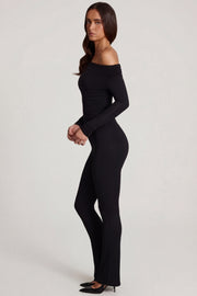 Oh Polly Jumpsuits combinaison noire modal épaules dénudées