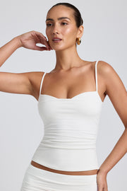 Oh Polly Esme 8482 débardeur blanc froncé modal