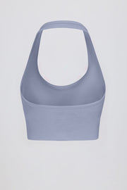 Oh Polly Define Luxe Halterneck brassière sport bleu gris maintien modéré