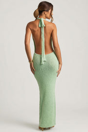 Oh Polly Mirri robe maxi menthe maille bouclé