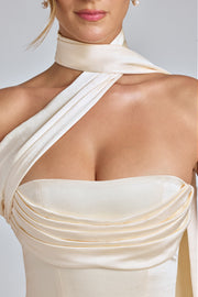 Oh Polly Dresses Anastasia 8220 robe mini ivoire satin