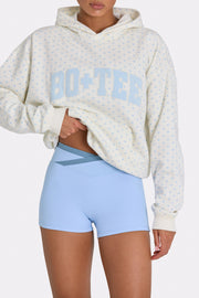 Oh Polly Oversized Applique Hoodie sweat femme écru pois