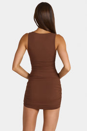 Oh Polly Artie robe moulante marron modal mini