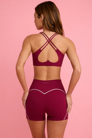 Oh Polly Bo+Tee BT2089 short mini bordeaux stretch