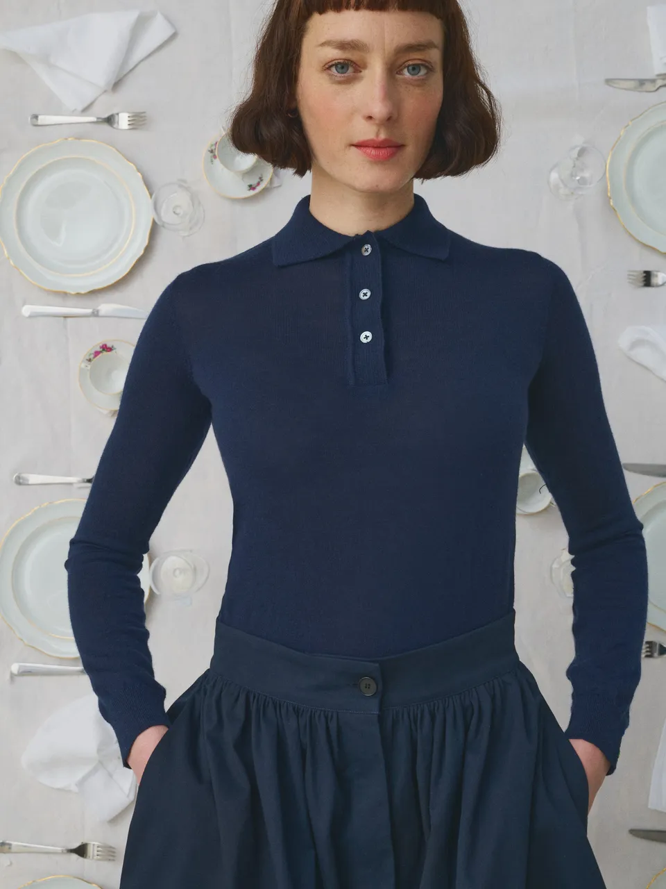 MII Pull Polo Les Unis pull laine soie femme