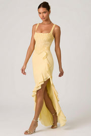 Oh Polly 13141 Robina robe corset jaune sequins