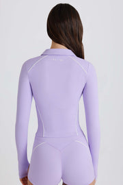 Oh Polly Bo+Tee Veste Zippée Lilas Soft Active Stretch