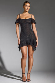 Oh Polly Beaufort 8093 mini robe noire perles strass