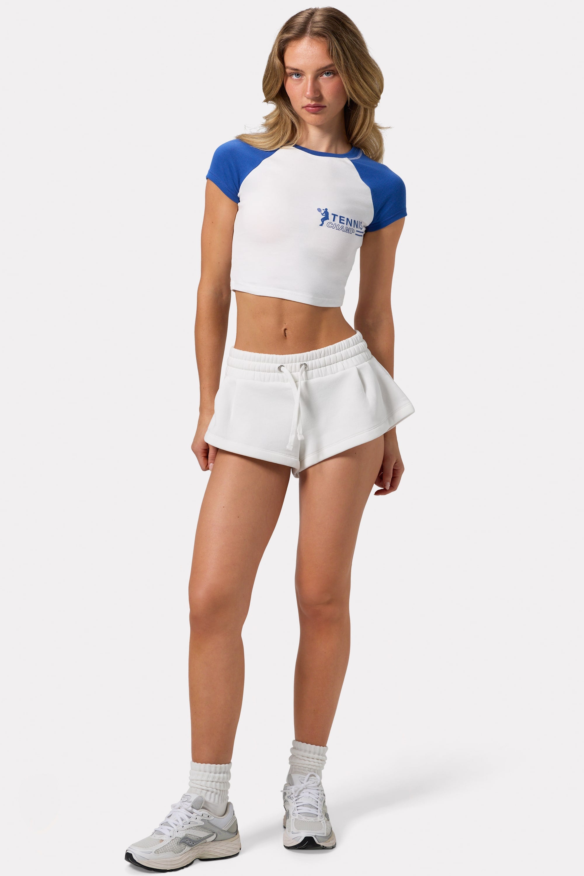 Oh Polly BT1626 t-shirt cropped blanc imprimé