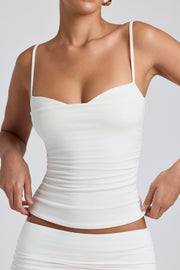 Oh Polly Esme 8482 débardeur blanc froncé modal