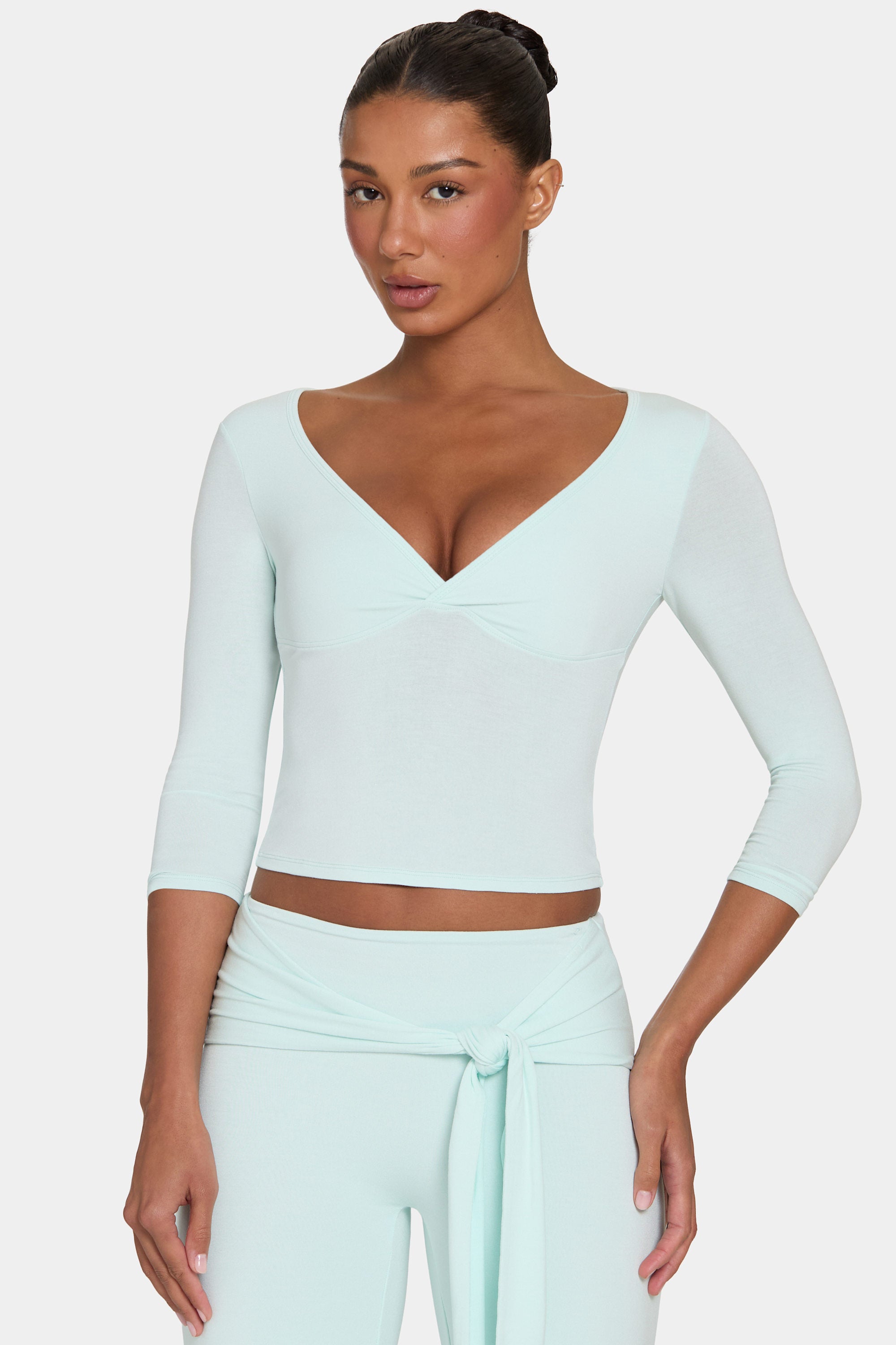 Oh Polly ButterCloud Top manches 3/4 peppermint stretch