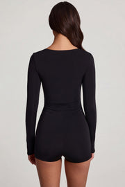 Oh Polly Jumpsuits Combishort Vionne Noir Col Cœur