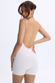 Oh Polly Vera combishort blanc col cœur modal dos nu
