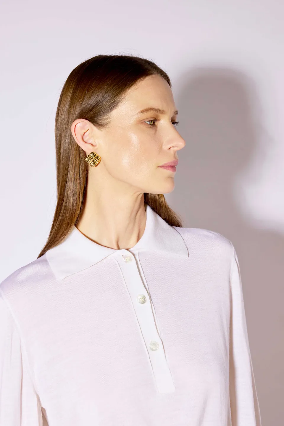 Liviana Conti Lexie pull polo laine mérino pomice