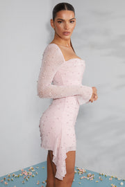 Oh Polly Tivoli 6790 robe courte rose poudré strass