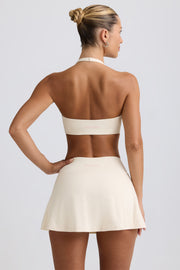 Oh Polly Bo+Tee Soft Active Mini Jupe-Short Vanille