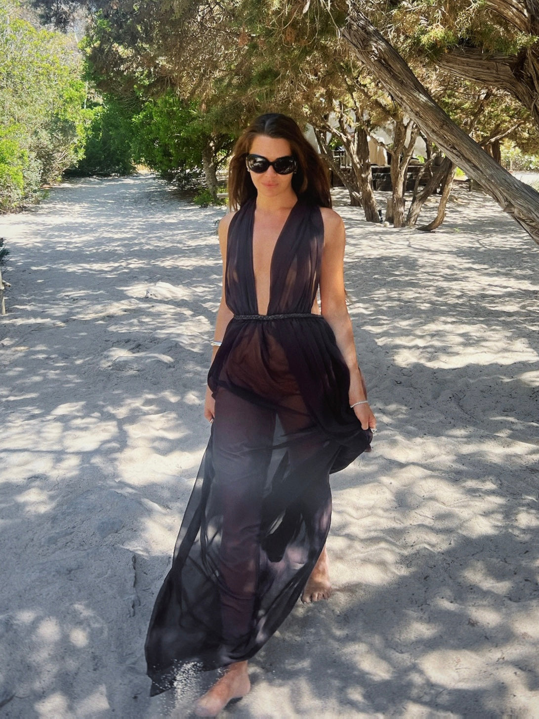 The Ethiquette Robes Calypso Brown robe mousseline marron XS-XL