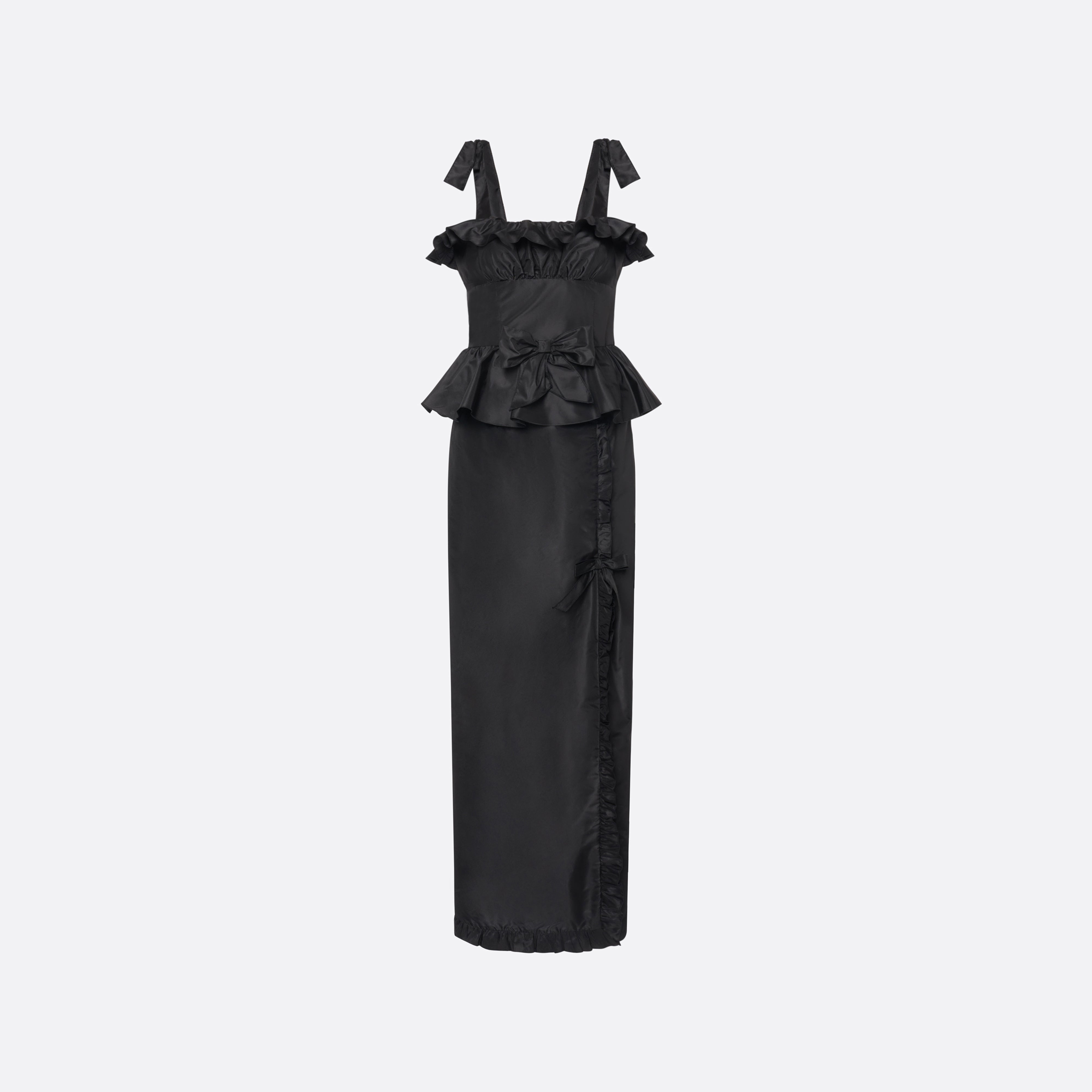 Alessandra Rich Silk Taffeta Midi Dress robe noire 36-46