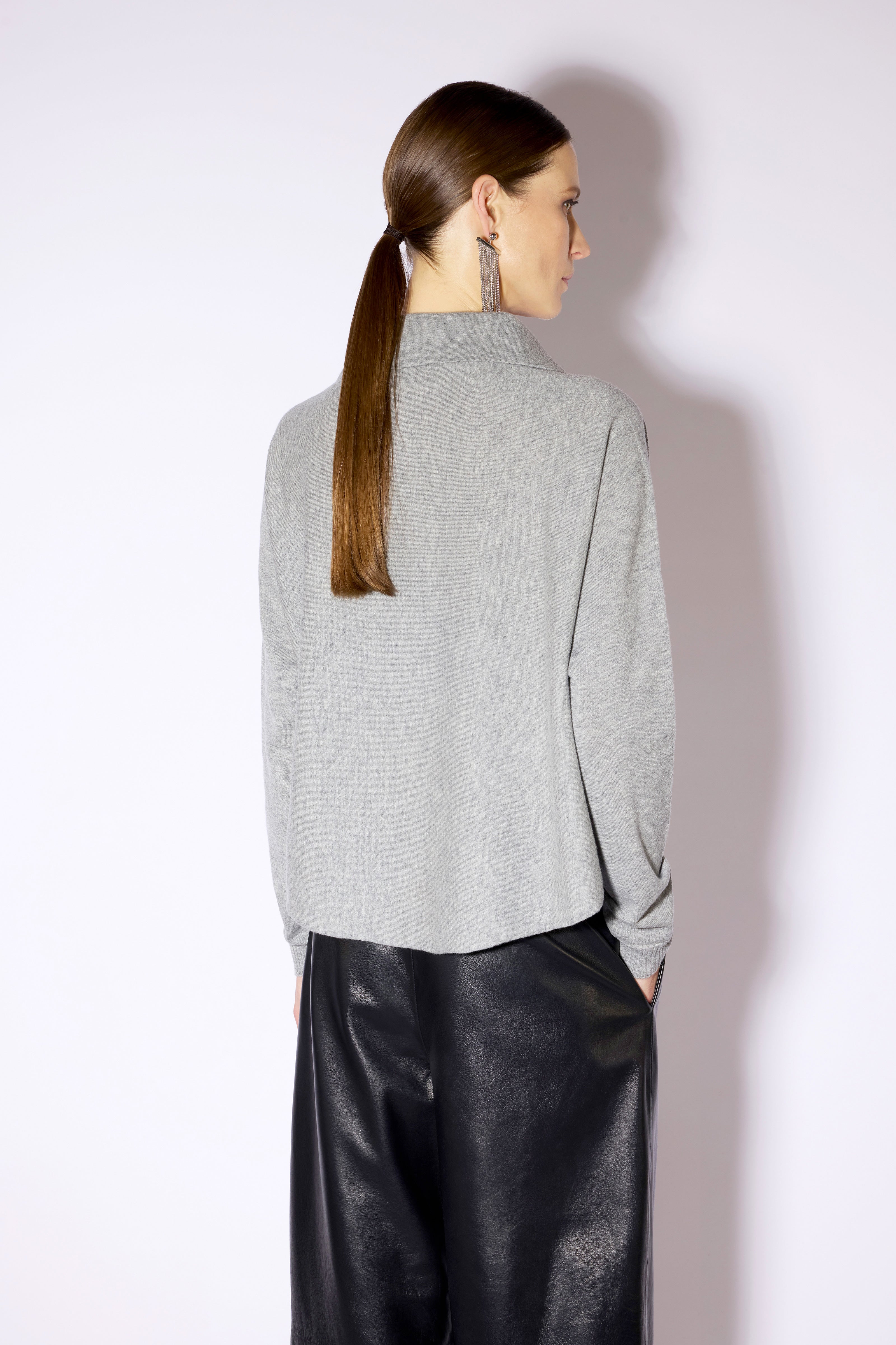 Liviana Conti Maglieria Debbie pull polo gris XS-XL laine