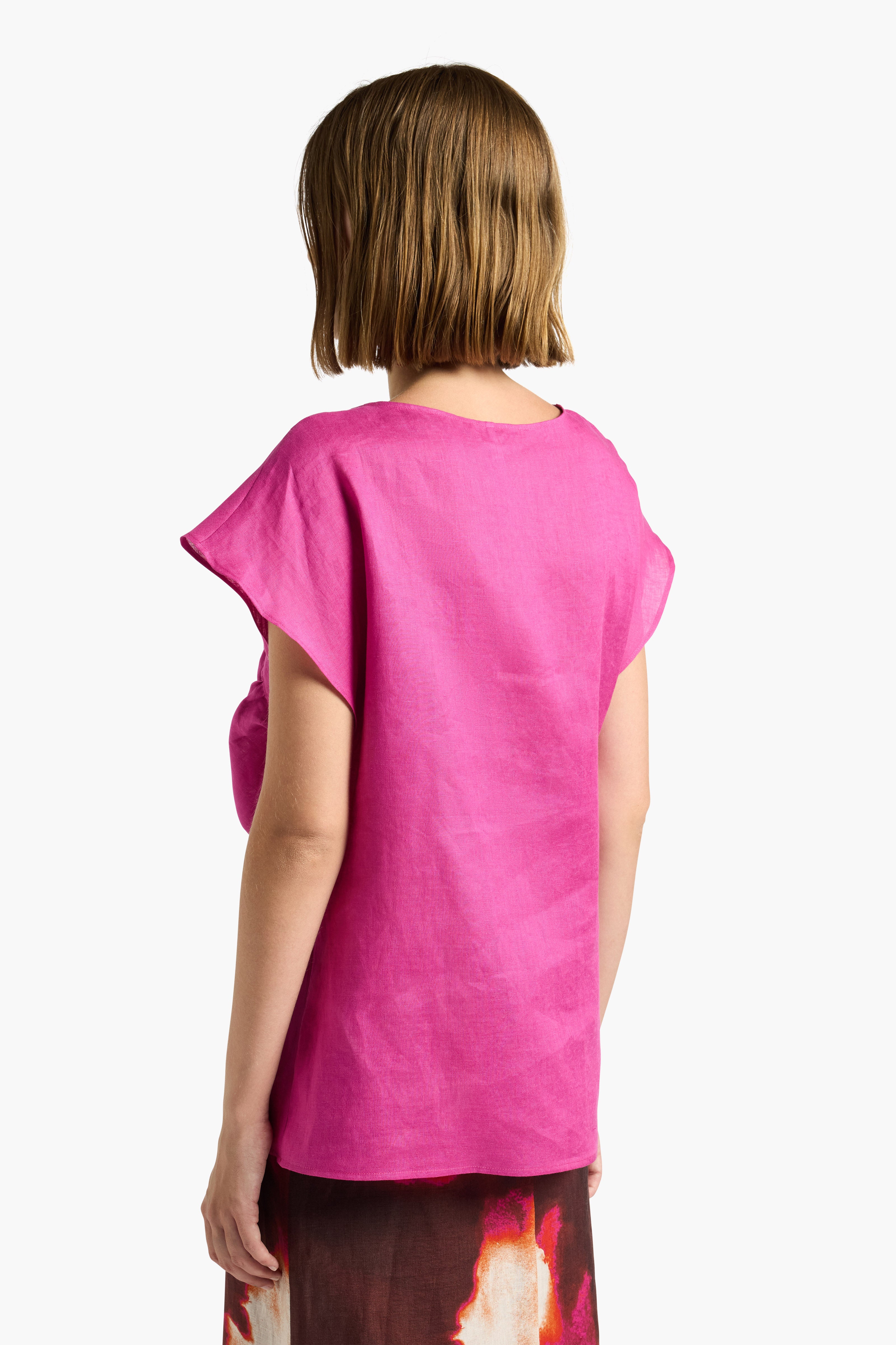 Liviana Conti Franny blouse lin blanc 40 drapée