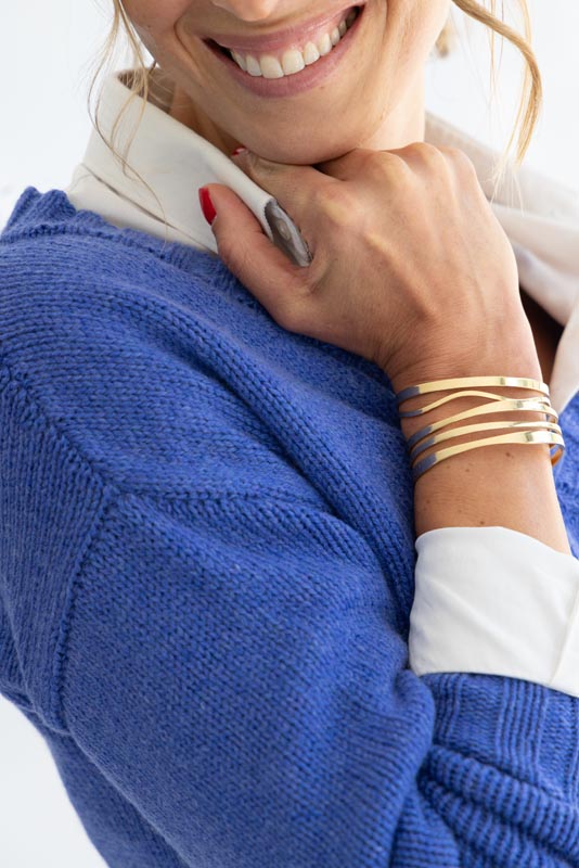 THELMA & ROSE Gabin pull col V bleu M