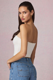 Oh Polly Tops Hania Caraco Blanc broderie anglaise