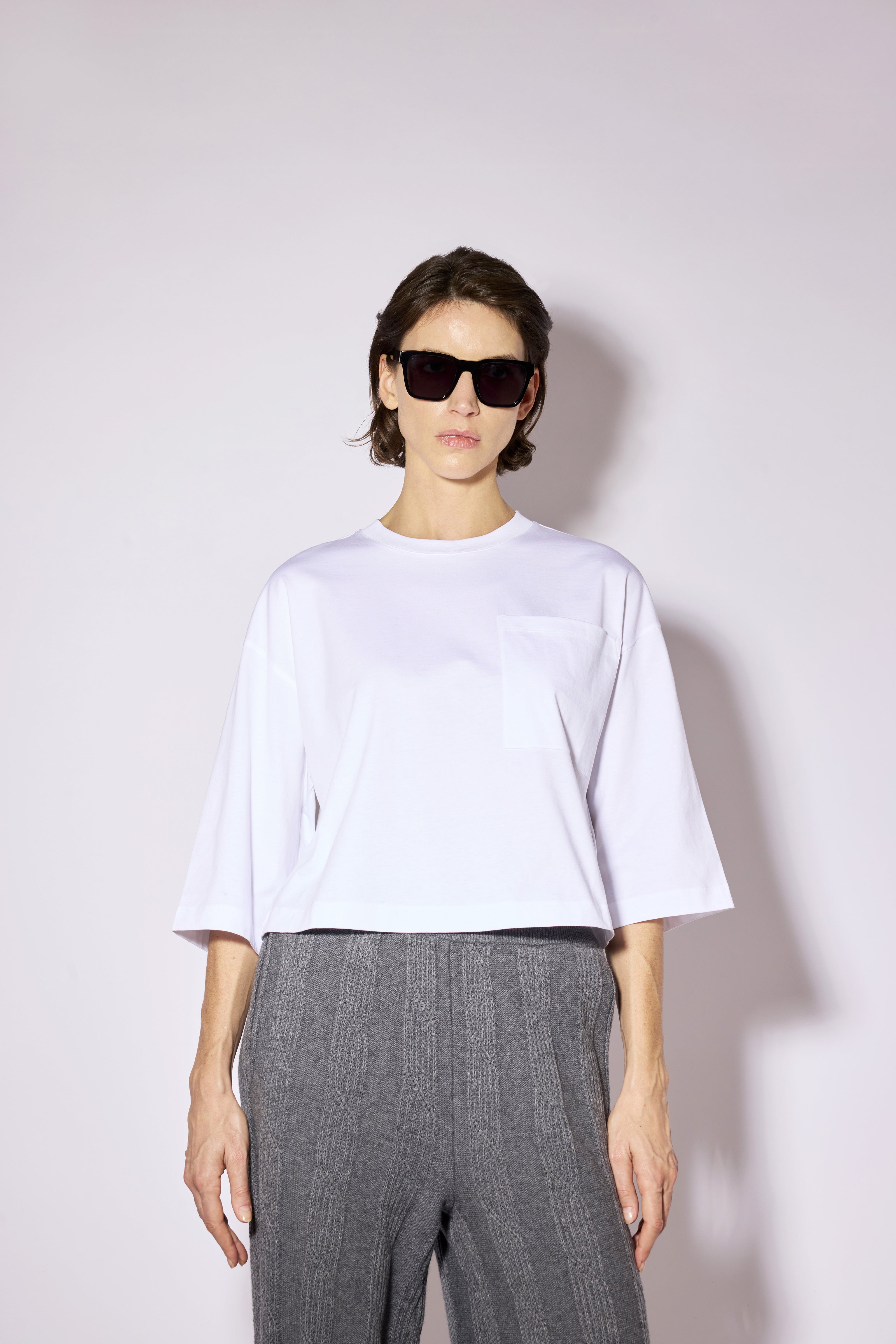 Liviana Conti Maggie t-shirt blanc crop oversize