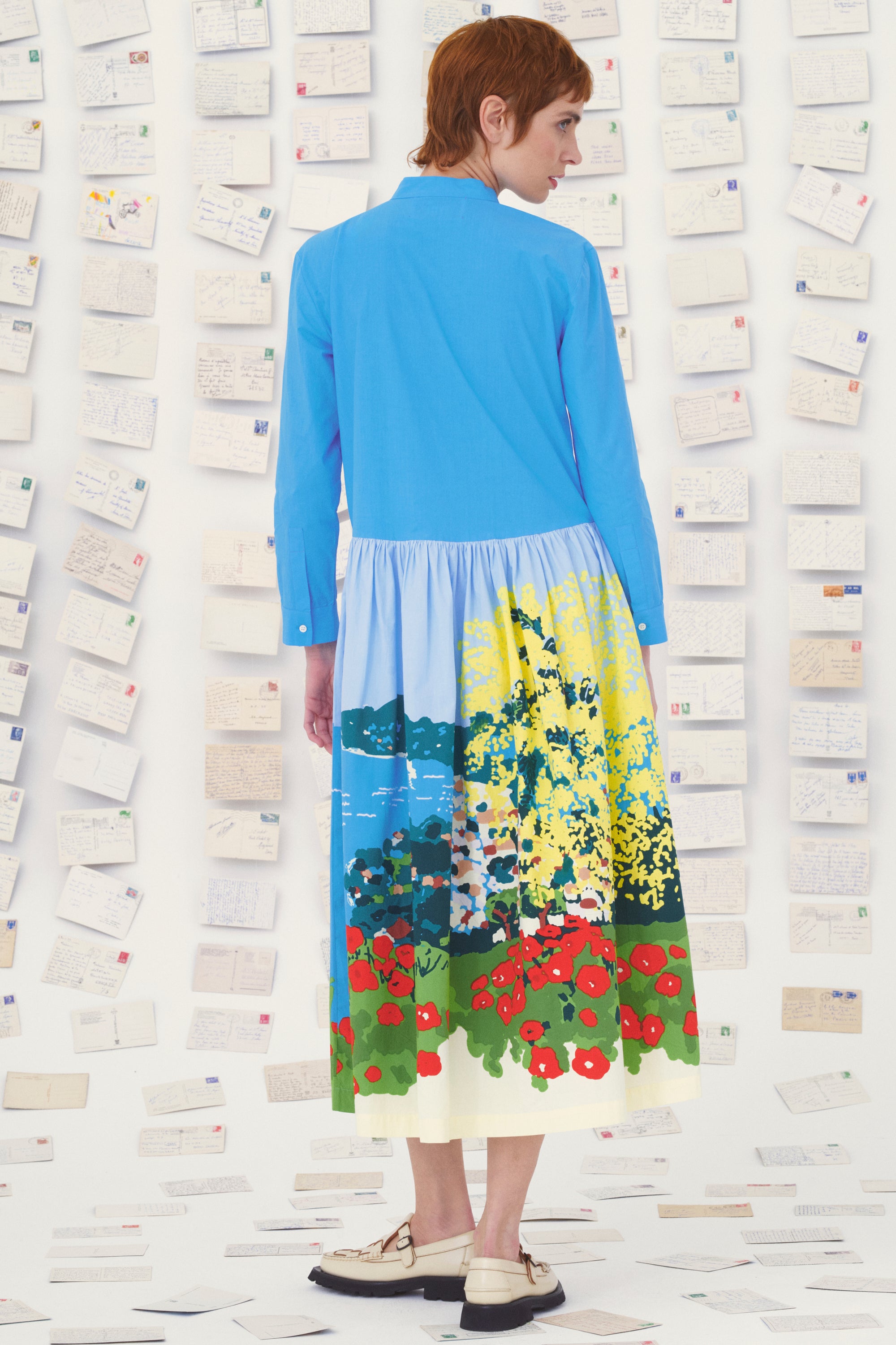 Mii en carte postale Tara robe coton Provence color block